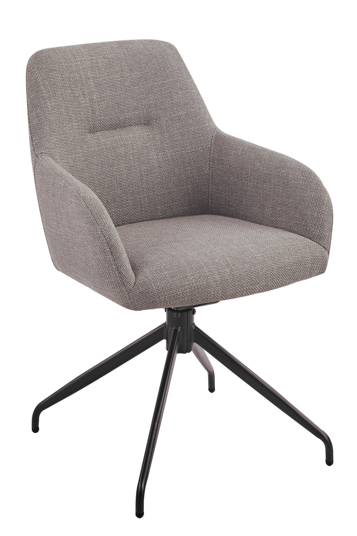 ARMLEHNSTUHL-SET 2 Stück  in Stahl Webstoff, Mikrofaser  - Schlammfarben/Schwarz, MODERN, Textil/Metall (56/83/60cm) - MID.YOU