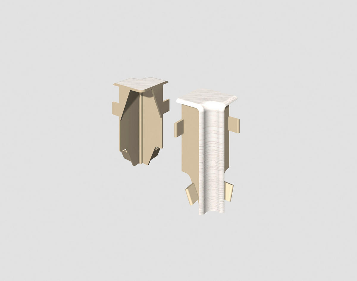 Innenecke Eiche Weiß - Eichefarben/Weiß, Basics, Kunststoff (1.6/0.7/5.9cm) - Egger Holzwerkstoffe