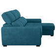 ECKSOFA in Mikrofaser Blau  - Blau/Schwarz, KONVENTIONELL, Kunststoff/Textil (285/177cm) - Carryhome