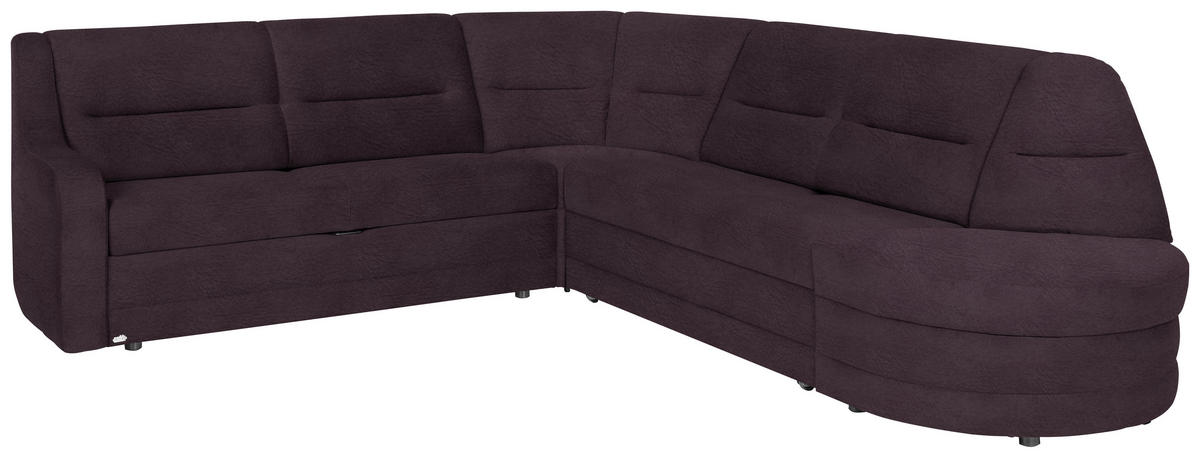 ECKSOFA in Flachgewebe Dunkelbraun  251/285 cm  - Dunkelbraun/Schwarz, KONVENTIONELL, Kunststoff/Textil (251/285cm) - Sedda