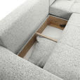 Ecksofa mit Funktion Creme Flachgewebe Zierkissen, Rückenkissen, Bettkasten, Schlaffunktion, Rücken echt, Liegefläche im Originalstoff  - Creme/Schwarz, KONVENTIONELL, Kunststoff/Textil (277/190cm) - Carryhome