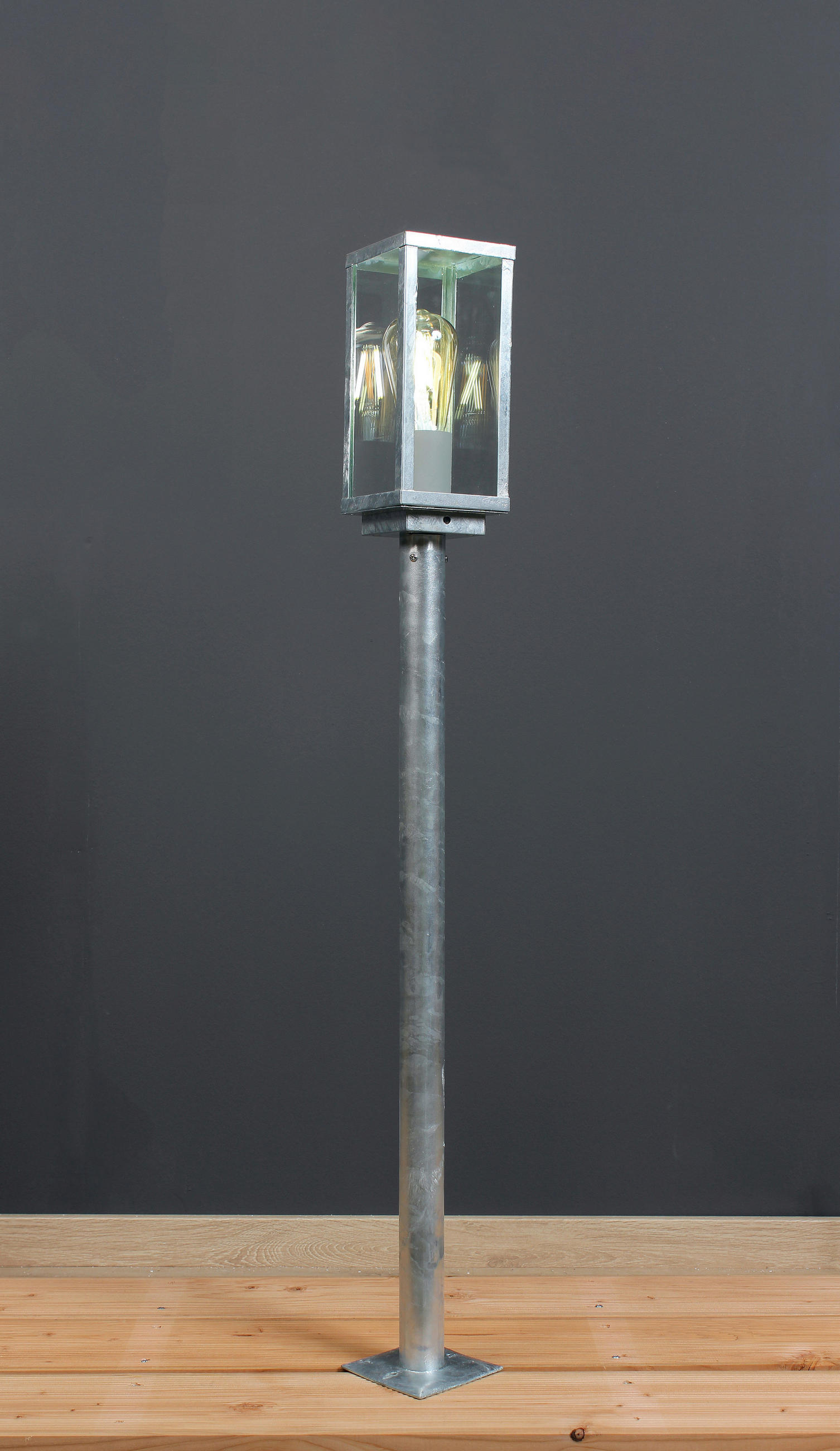 WEGELEUCHTE   - Klar/Zinkfarben, Basics, Glas/Metall (100/11/11cm)