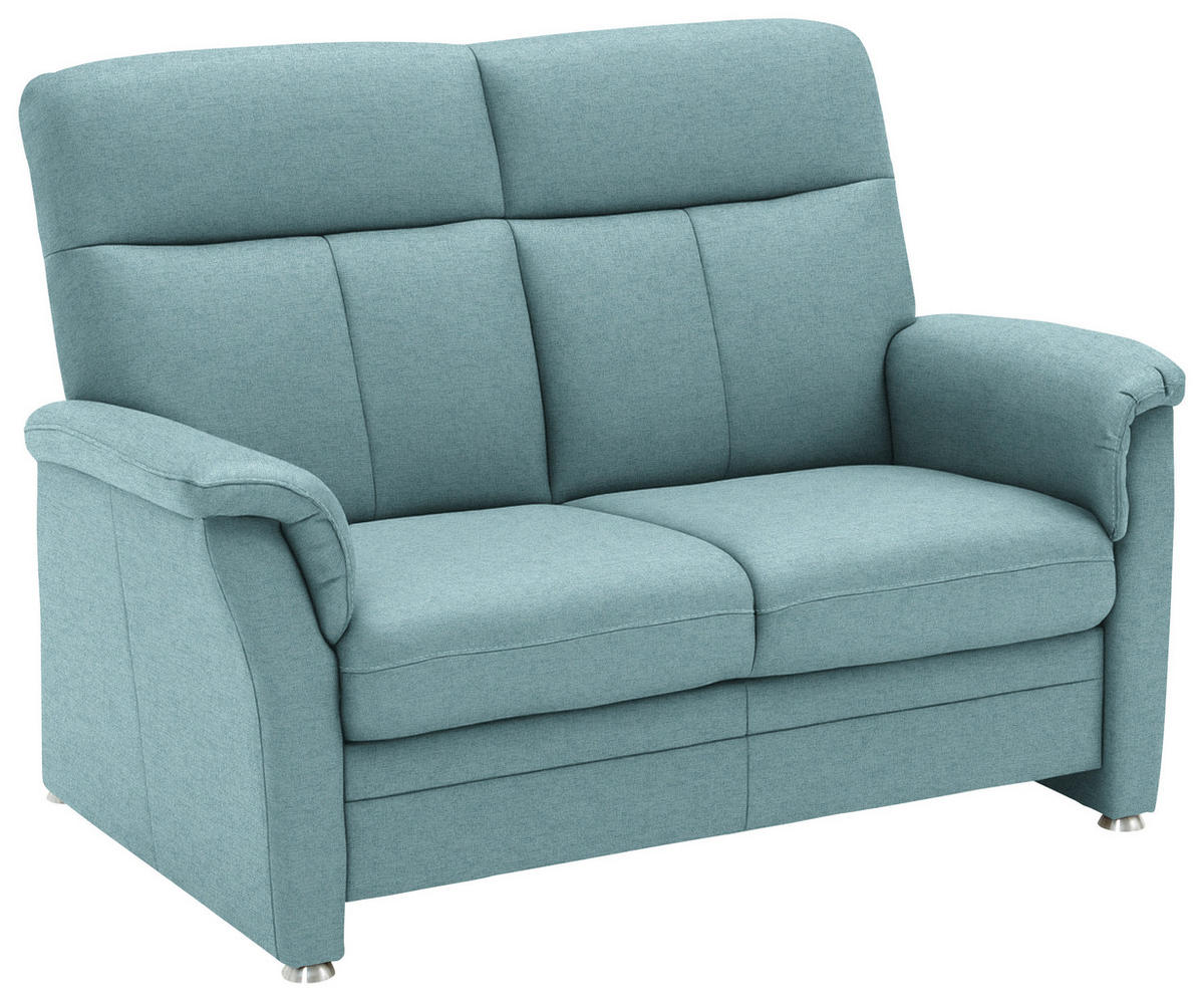 2-SITZER-SOFA Flachgewebe Hellblau  - Alufarben/Hellblau, Konventionell, Textil/Metall (142/100/89cm) - Beldomo Comfort