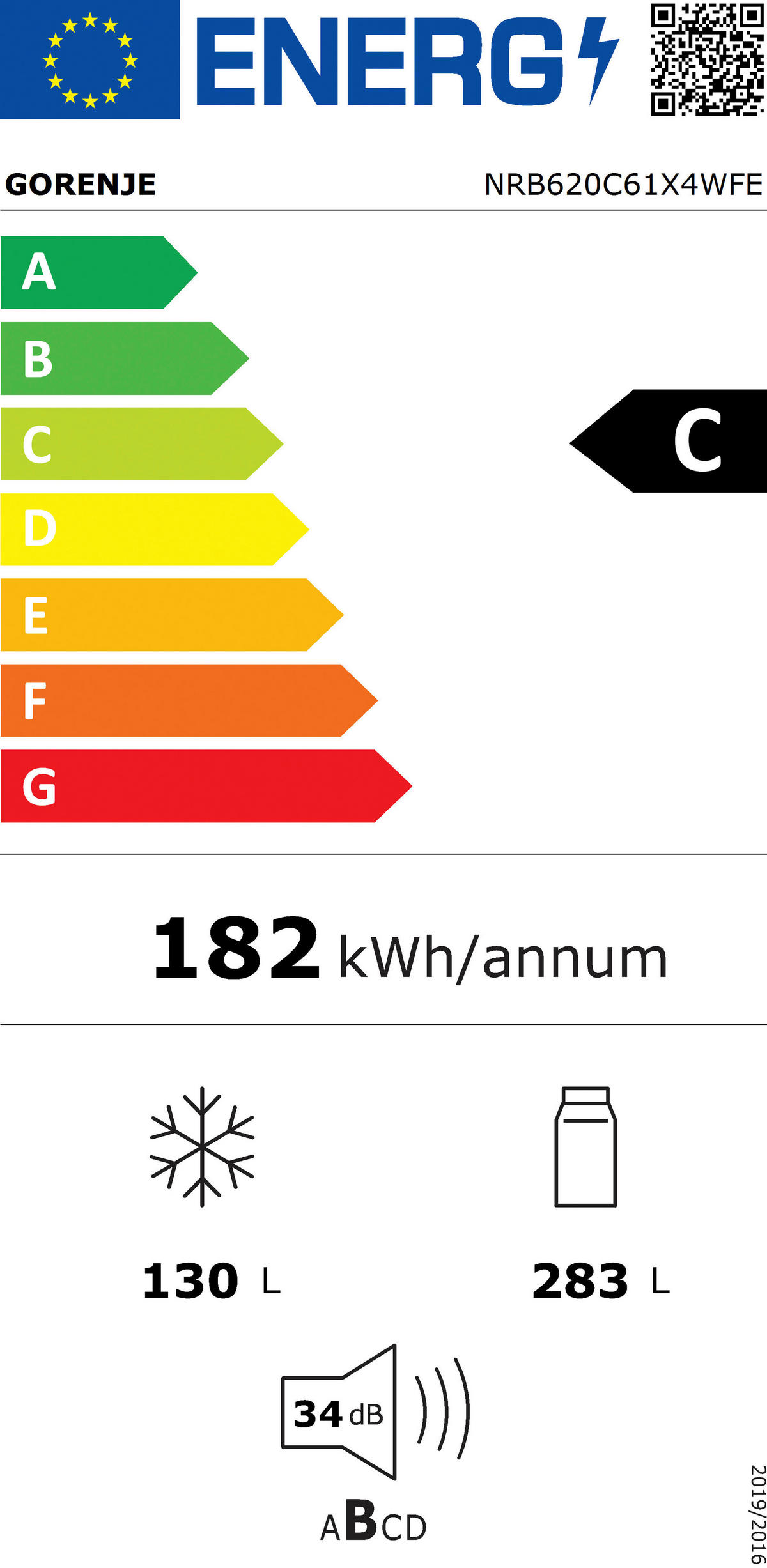 KÜHL-GEFRIER-KOMBINATION NRB620C61X4WFE  - Edelstahlfarben, Basics, Glas/Kunststoff (59,5/203/65,8cm) - Gorenje