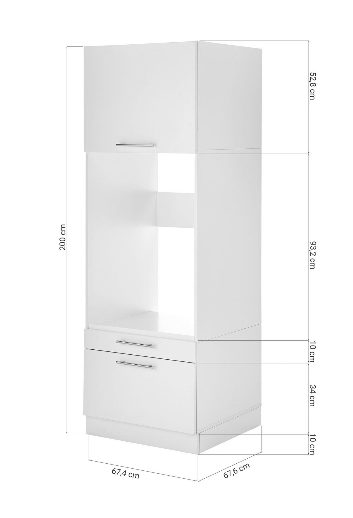 SKRINKA NA PRÁČKU - biela/farba ušľachtilej ocele, Konventionell, kov/kompozitné drevo (67,4/200/67,6cm) - Respekta