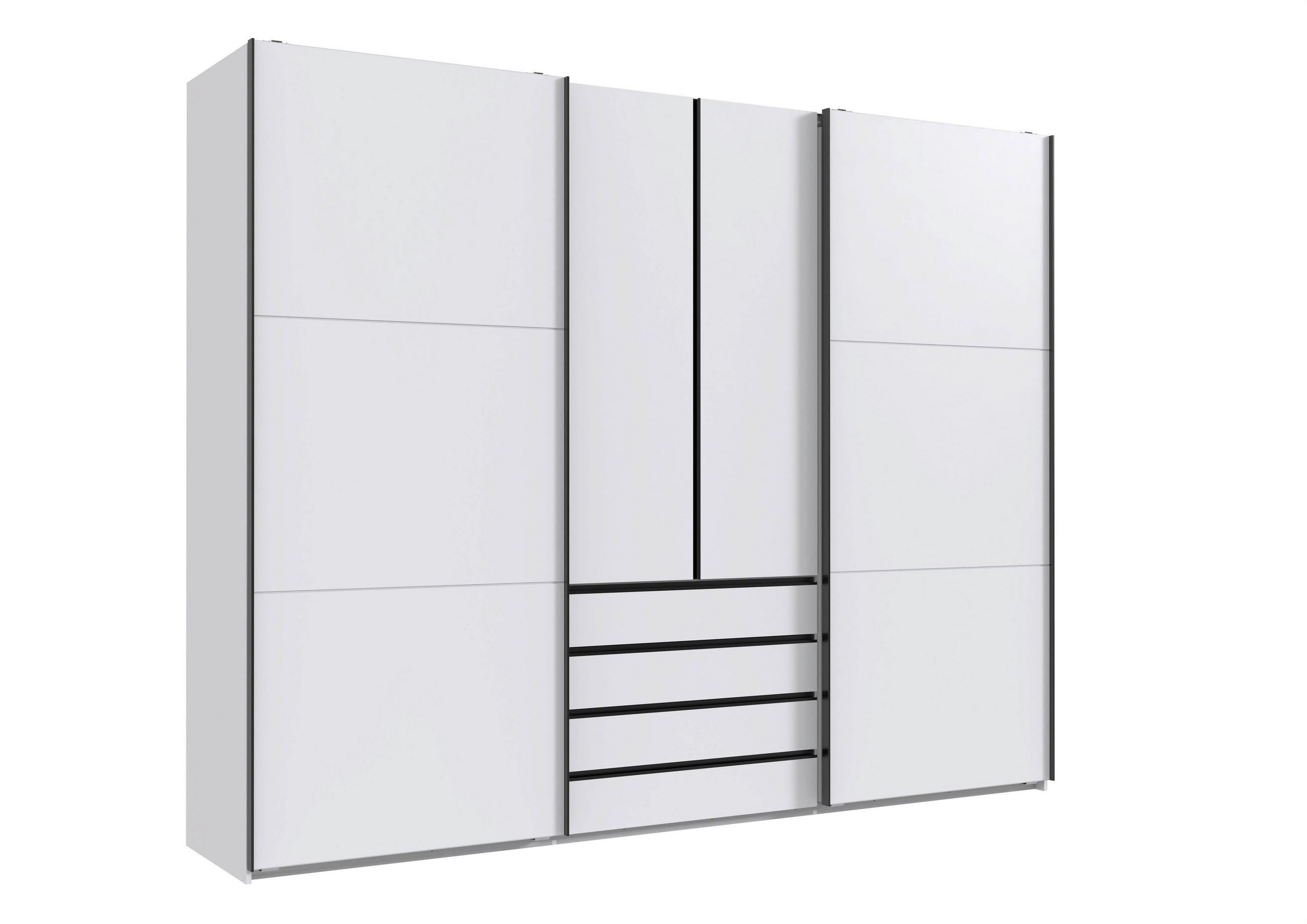 SCHWEBETÜRENSCHRANK  in Weiß  - Chromfarben/Weiß, MODERN, Holzwerkstoff/Metall (300/236/65cm) - P & B