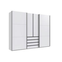 SCHWEBETÜRENSCHRANK  in Weiß  - Chromfarben/Weiß, MODERN, Holzwerkstoff/Metall (300/236/65cm) - P & B