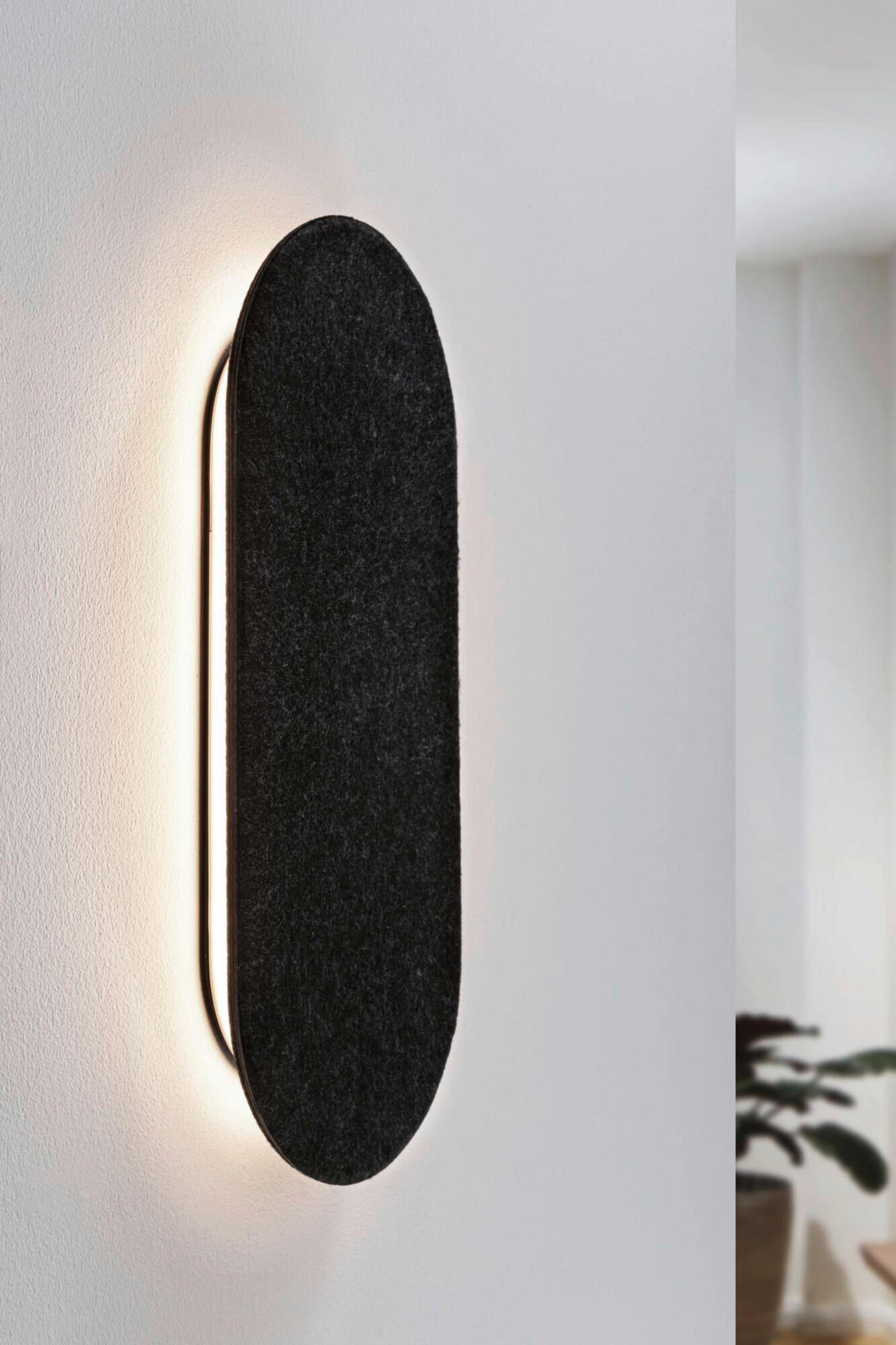 WANDLEUCHTE Tulga  - Anthrazit, Basics, Kunststoff/Textil (45,5/20/4,0cm) - Paulmann