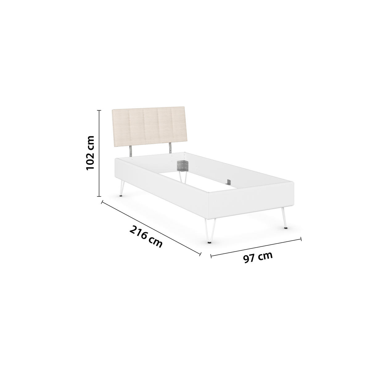 BETT 90/200 cm  in Eiche Artisan  - Eiche Artisan/Grau, Design, Textil/Metall (90/200cm) - Carryhome