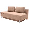 SCHLAFSOFA Flachgewebe Altrosa  - Chromfarben/Altrosa, Design, Holz/Textil (205/77-93/99cm) - Novel