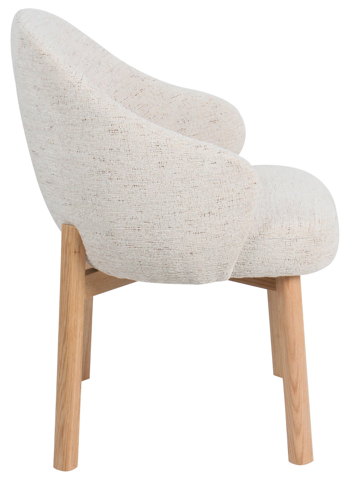 ARMLEHNSTUHL  in Samt  - Beige/Naturfarben, MODERN, Holz/Textil (58/82/60cm) - MID.YOU