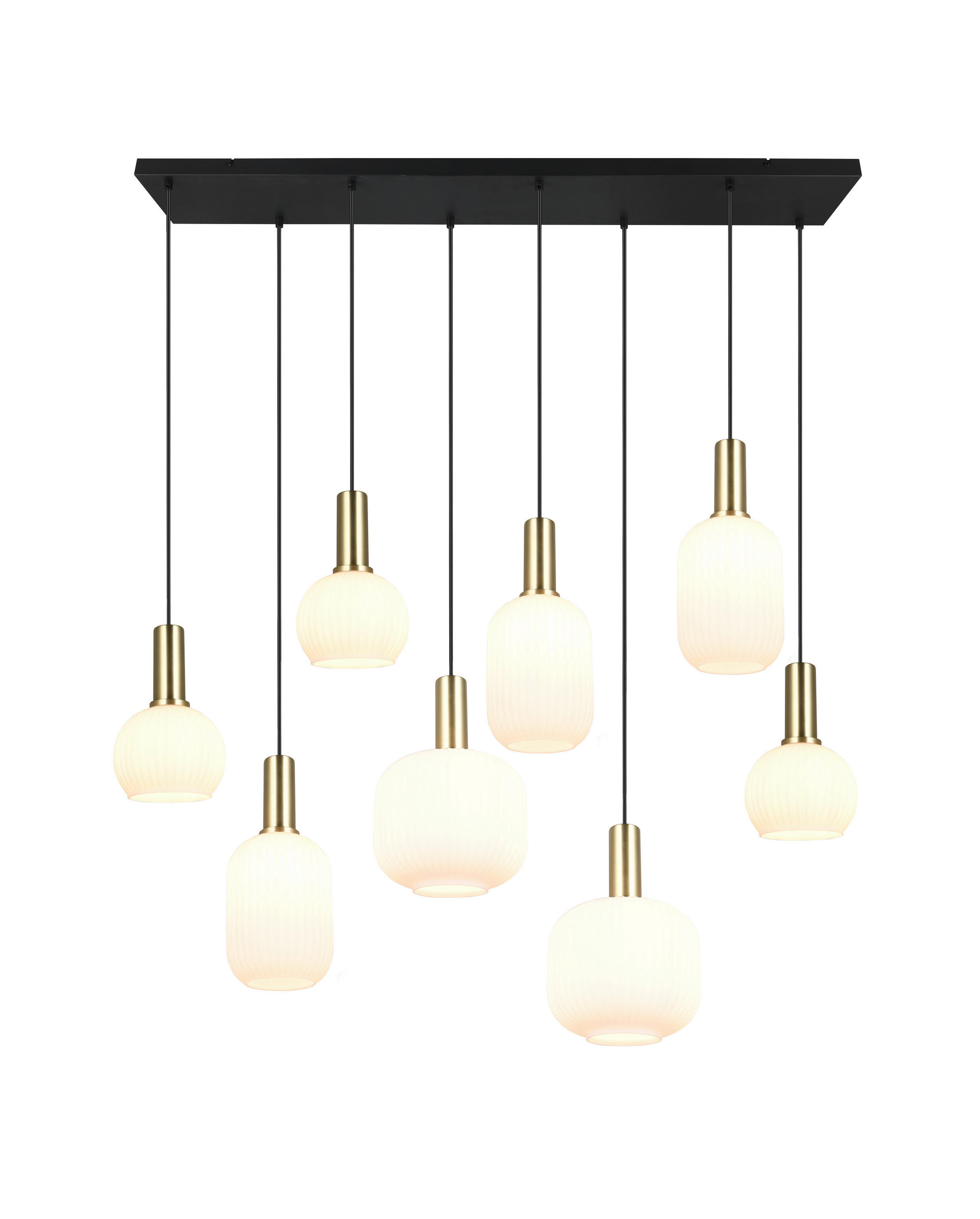 HÄNGELEUCHTE    - Weiss/Messingfarben, Design, Glas/Metall (120cm) - Trio Leuchten