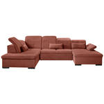 WOHNLANDSCHAFT  in Chenille Rostfarben  - Rostfarben/Grau, KONVENTIONELL, Kunststoff/Textil (188/340/240cm) - Carryhome