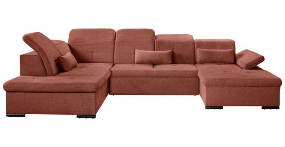 WOHNLANDSCHAFT  in Chenille Rostfarben  - Rostfarben/Grau, KONVENTIONELL, Kunststoff/Textil (188/340/240cm) - Carryhome