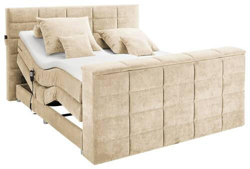 KONTINENTALSÄNG 180/200 cm i sandfärgad - sandfärgad, Klassisk, textil (180/200cm) - Carryhome