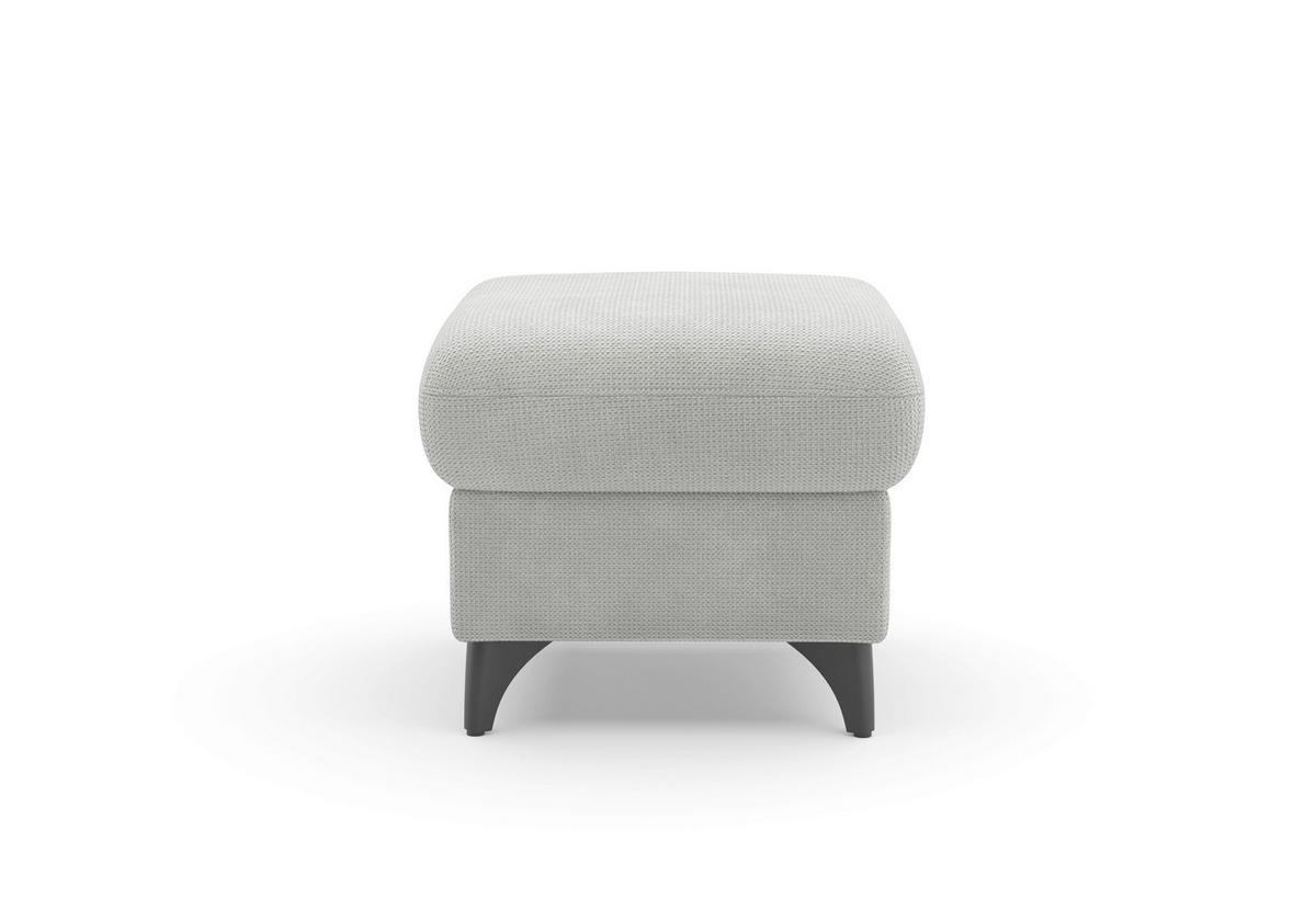 HOCKER in Textil Silberfarben  - Silberfarben/Schwarz, KONVENTIONELL, Textil/Metall (58/48/58cm) - Sit & More