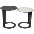 BEISTELLTISCH 48/48/55 cm Schwarz rund  - Schwarz, Design, Glas/Keramik (48/48/55cm) - Dieter Knoll