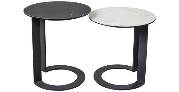 BEISTELLTISCH 48/48/55 cm Schwarz rund  - Schwarz, Design, Glas/Keramik (48/48/55cm) - Dieter Knoll