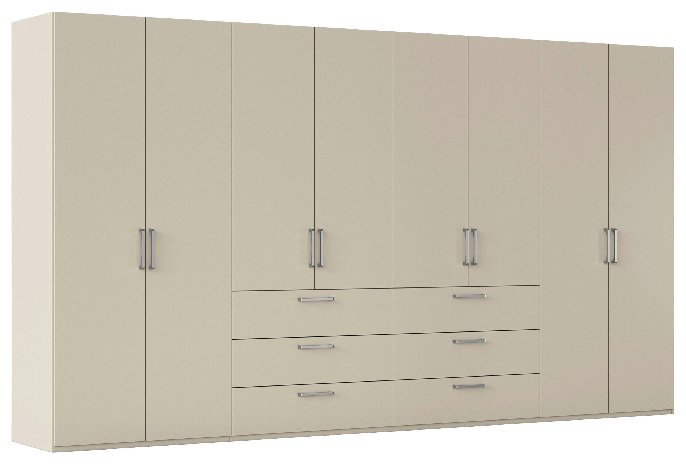 DREHTÜRENSCHRANK 400/235/61 cm,  in Champagner, 8-türig  - Edelstahlfarben/Champagner, Basics, Holzwerkstoff/Metall (400/235/61cm) - Novel