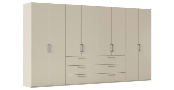 DREHTÜRENSCHRANK 400/223/61 cm,  in Champagner, 8-türig  - Edelstahlfarben/Champagner, Basics, Holzwerkstoff/Metall (400/223/61cm) - Novel