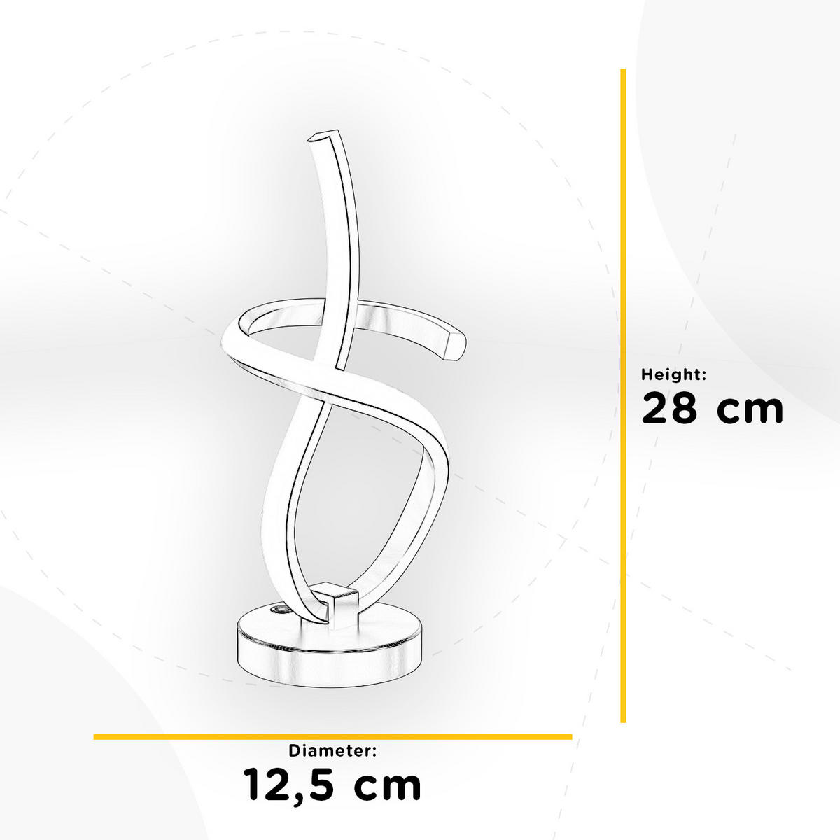 LED-TISCHLEUCHTE 12,5/28 cm   - Beige/Goldfarben, Design, Kunststoff/Metall (12,5/28cm)