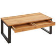 COUCHTISCH Eiche massiv 115/60/42 cm rechteckig Schwarz, Eichefarben  - Eichefarben/Schwarz, Design, Holz/Metall (115/60/42cm) - Novel