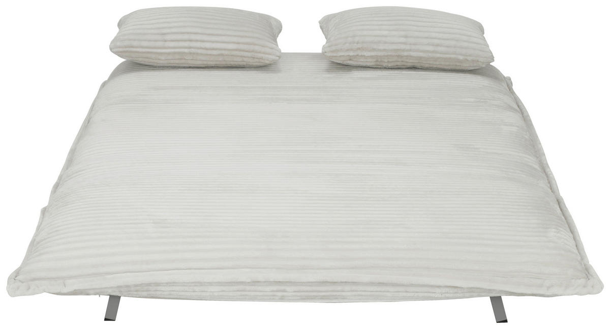 SCHLAFSOFA Cord Weiß  - Walnussfarben/Weiß, MODERN, Holz/Textil (92/216/87/26/150cm) - Livetastic