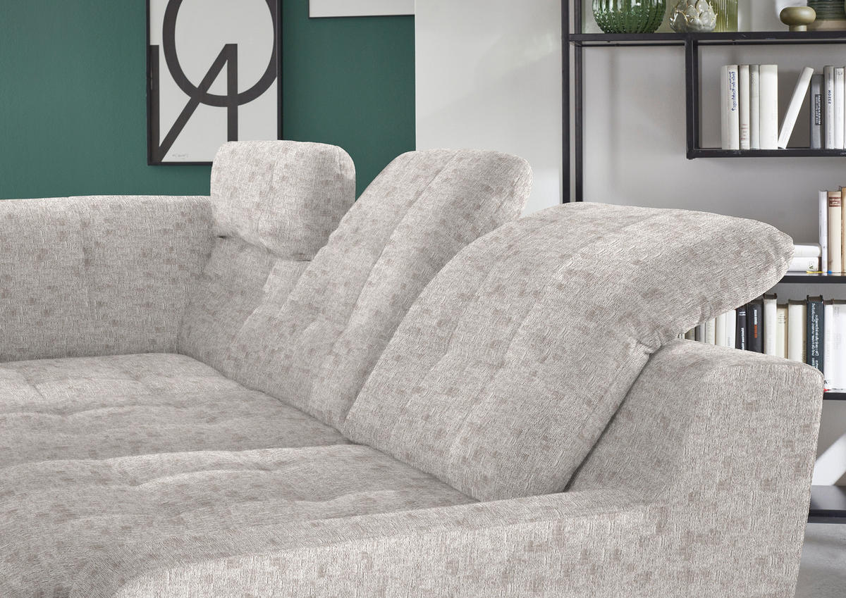 HÖRNSOFFA i chenille greige  - greige/svart, Klassisk, metall/textil (200/281cm) - MID.YOU
