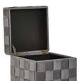 HOCKER Samt Grau  - Schwarz/Grau, Trend, Textil (40/43/40cm) - Xora