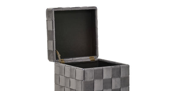 HOCKER Samt Grau - Schwarz/Grau, Trend, Textil (40/43/40cm) - Xora