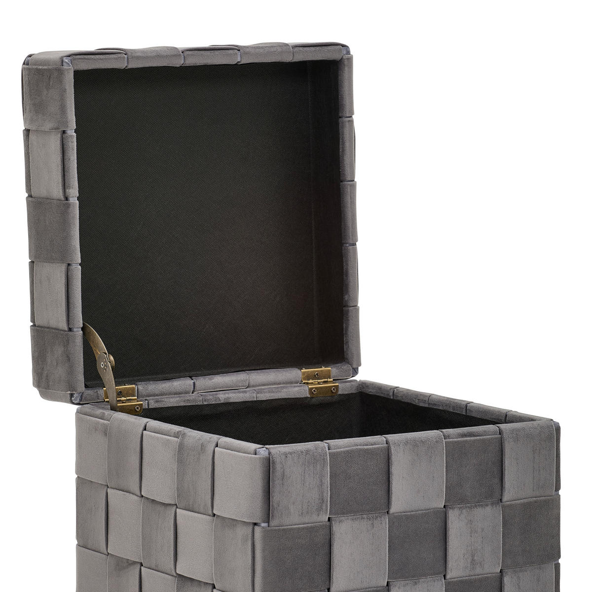 HOCKER in Textil, Holzwerkstoff Grau  - Schwarz/Grau, Trend, Holzwerkstoff/Textil (40/43/40cm) - Xora