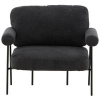 FÅTÖLJ i metall, textil svart, mörkgrå  - mörkgrå/svart, Design, metall/textil (95/83/87cm) - Lomoco