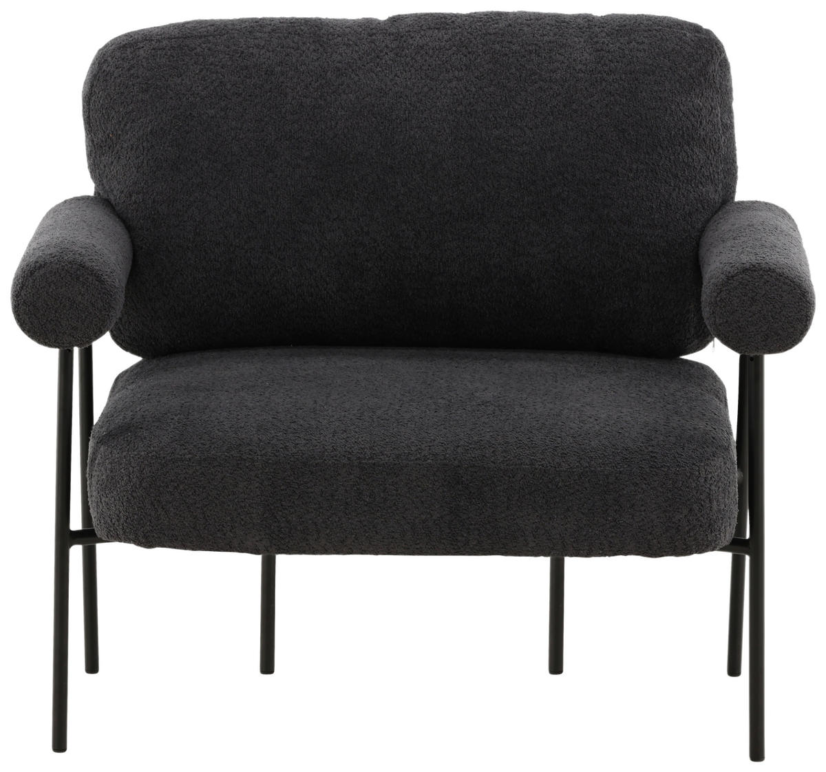FÅTÖLJ i metall, textil svart, mörkgrå  - mörkgrå/svart, Design, metall/textil (95/83/87cm) - Lomoco