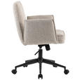 DREHSTUHL Webstoff Creme, Schwarz  - Creme/Schwarz, Design, Kunststoff/Textil (63/88/95,5/65,5cm) - Venda