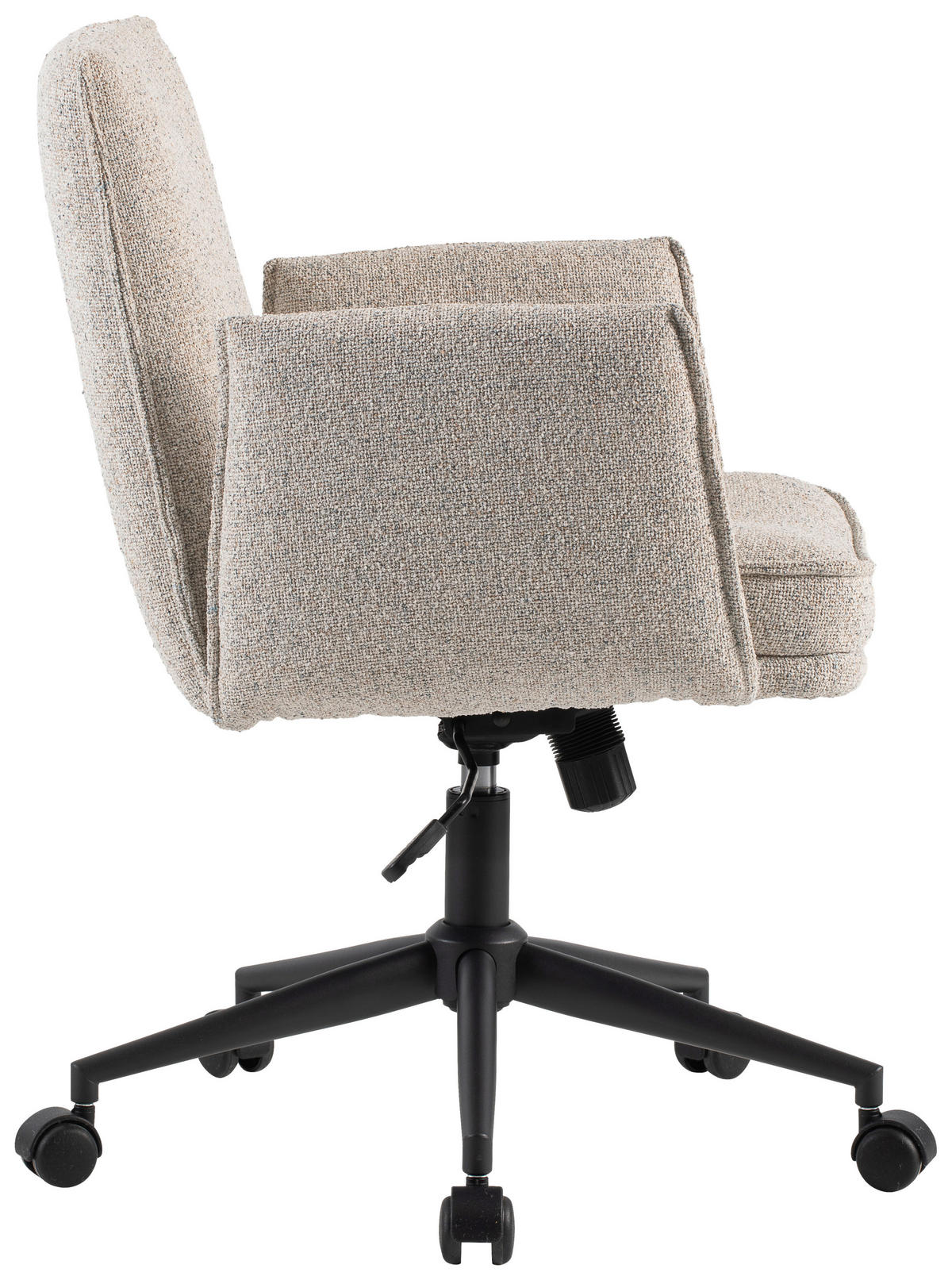 DREHSTUHL Webstoff Creme, Schwarz  - Creme/Schwarz, Design, Kunststoff/Textil (63/88/95,5/65,5cm) - Venda