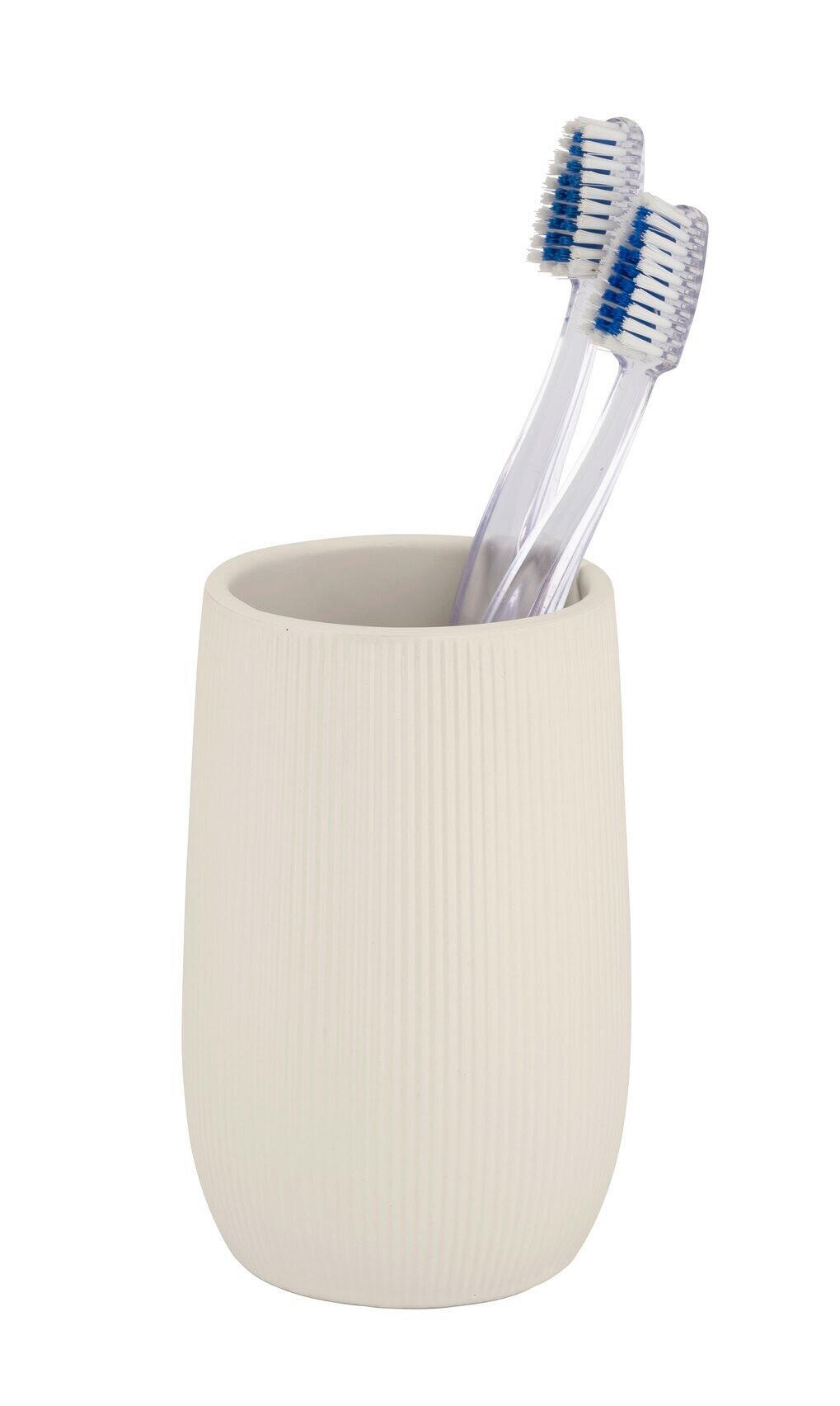ZAHNPUTZBECHER FABLO  - Creme, Basics, Keramik (8/12/8cm) - Wenko