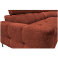 ECKSOFA in Struktur Dunkelorange  - Dunkelorange/Schwarz, MODERN, Textil/Metall (254/212cm) - Carryhome