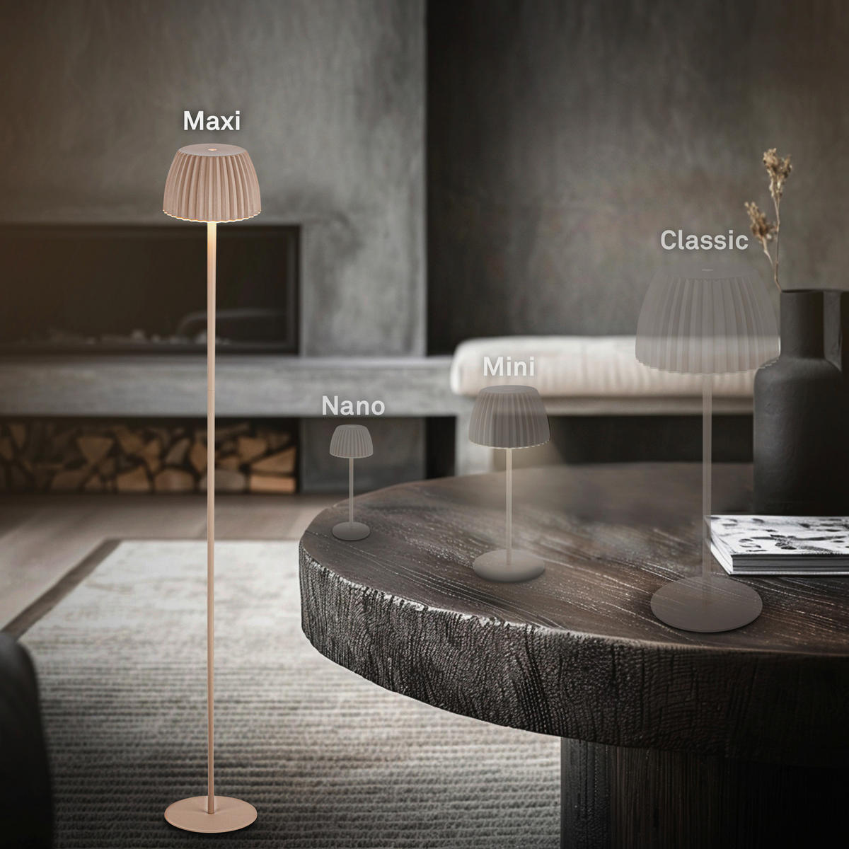 AKKU-STEHLEUCHTE 19/123,5 cm    - Beige, Basics, Kunststoff/Metall (19/123,5cm)