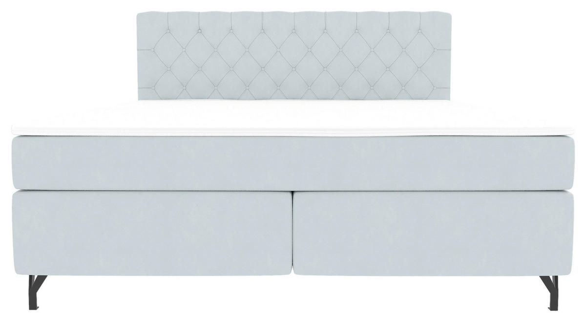 BOXSPRINGBETT 180/200 cm  in Hellgrau  - Hellgrau/Schwarz, Konventionell, Textil/Metall (180/200cm) - Carryhome