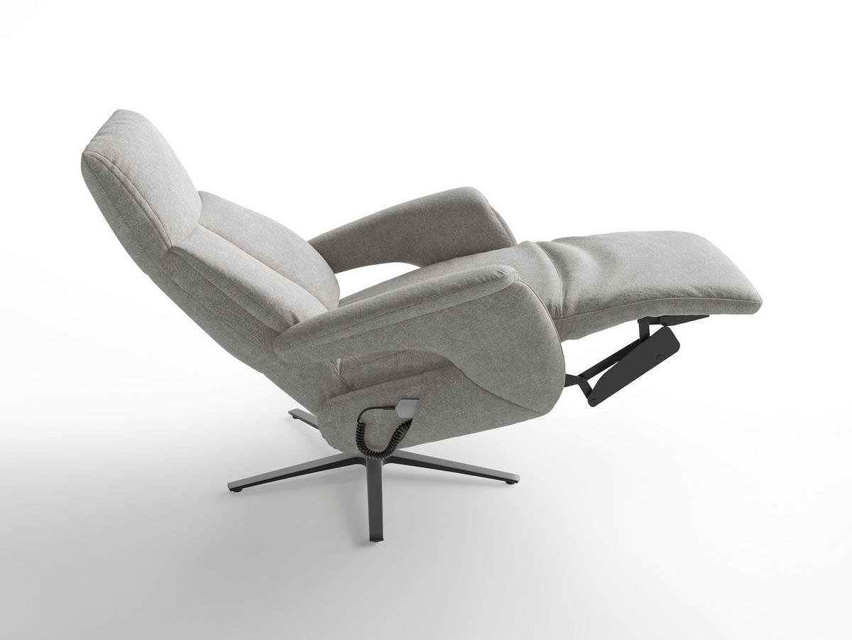 RELAXSESSEL Textil Grau  - Schwarz/Grau, Basics, Textil/Metall (75/110/85cm) - Sit & More