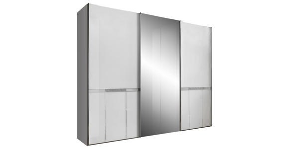 SCHWEBETÜRENSCHRANK in Weiß - Chromfarben/Weiß, LIFESTYLE, Glas/Holzwerkstoff (280/222/68cm) - Dieter Knoll