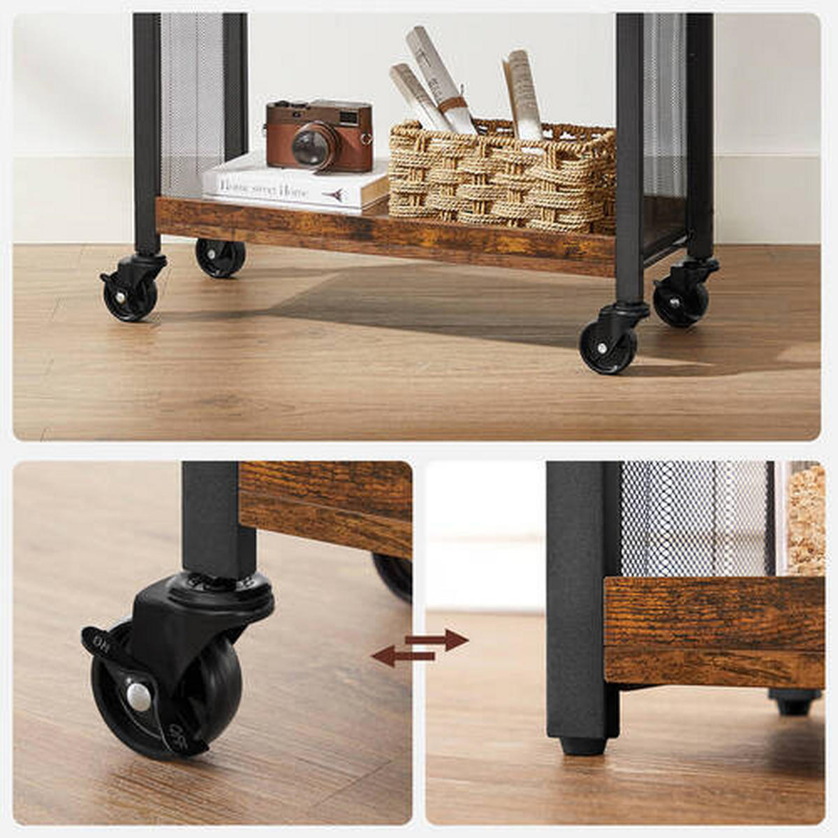 ALLZWECKWAGEN Schichtholz Braun, Schwarz  - Schwarz/Braun, Trend, Holzwerkstoff/Metall (66/85/26cm) - Boxxx