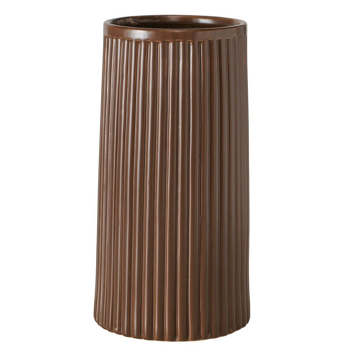 VÁZA, keramika,  - tmavě hnědá, Basics, keramika (16/16/30cm)