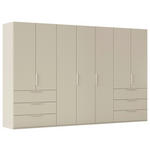 DREHTÜRENSCHRANK 350/223/61 cm,  in Champagner, 7-türig  - Champagner, Basics, Holzwerkstoff/Metall (350/223/61cm) - Novel