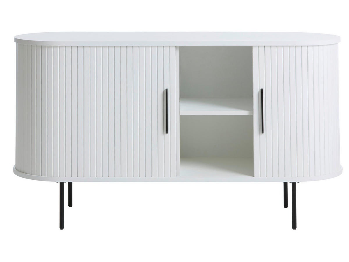SIDEBOARD Weiß  140/76/45 cm  - Schwarz/Weiß, Trend, Holzwerkstoff/Metall (140/76/45cm) - home24