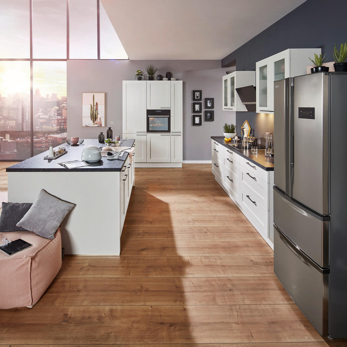 KUHINJA PO MERI - bela, Design, leseni material - Moderano