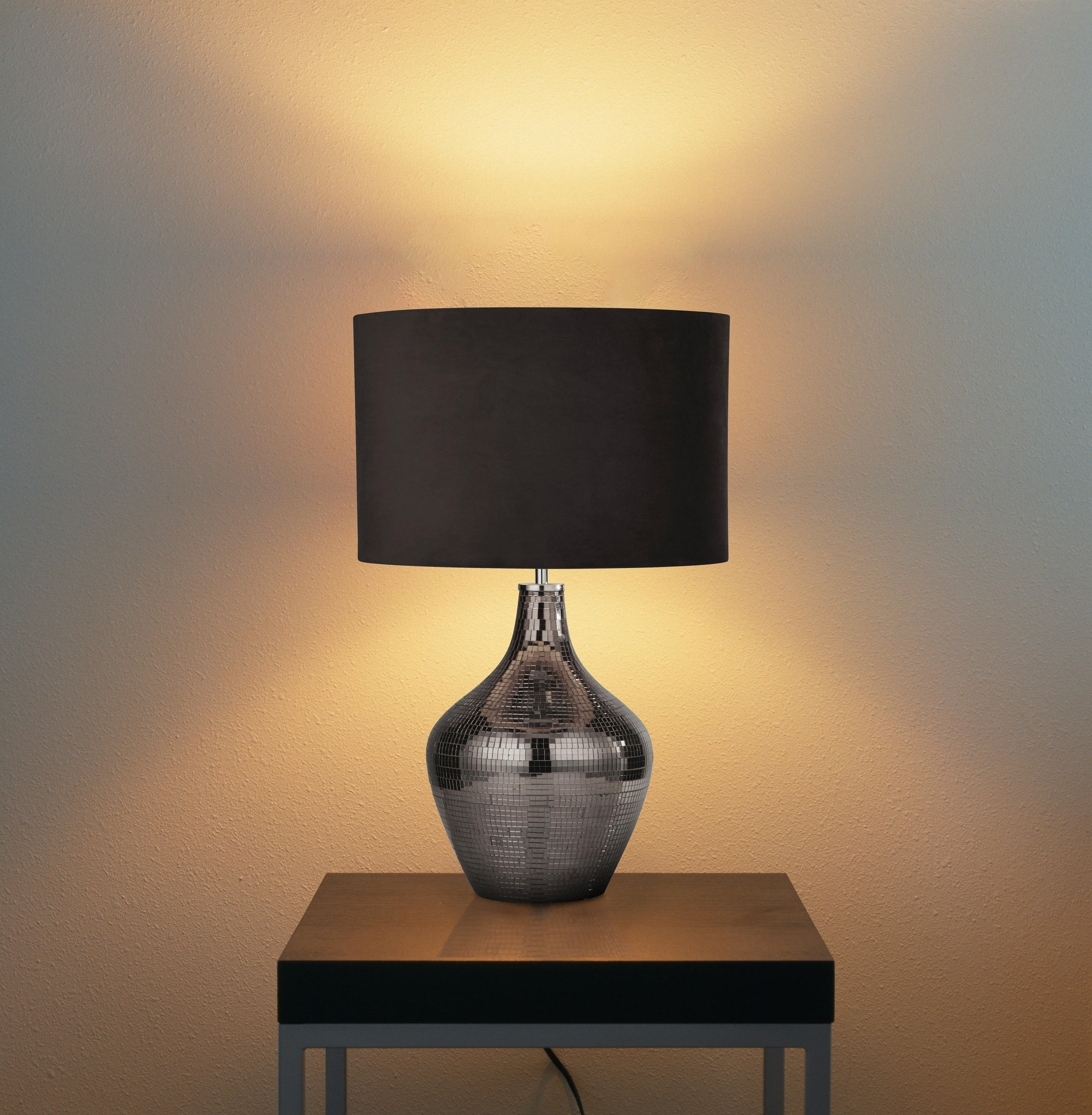 BORDSLAMPA Mosaic 30/54 cm   - brun/kromfärg, Design, metall/läder (30/54cm)