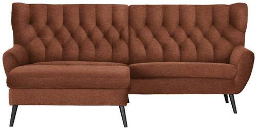 ECKSOFA in Flachgewebe Rostfarben  - Rostfarben/Schwarz, Design, Holz/Textil (165/237cm) - Stylife