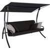 HOLLYWOODSCHAUKEL 210/160/145 cm  - Dunkelgrau/Dunkelbraun, Basics, Textil/Metall (210/160/145cm) - Boxxx