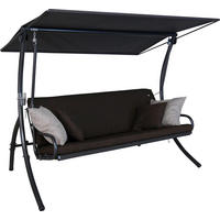 HOLLYWOODSCHAUKEL 210/160/145 cm  - Dunkelgrau/Dunkelbraun, Basics, Textil/Metall (210/160/145cm) - Boxxx